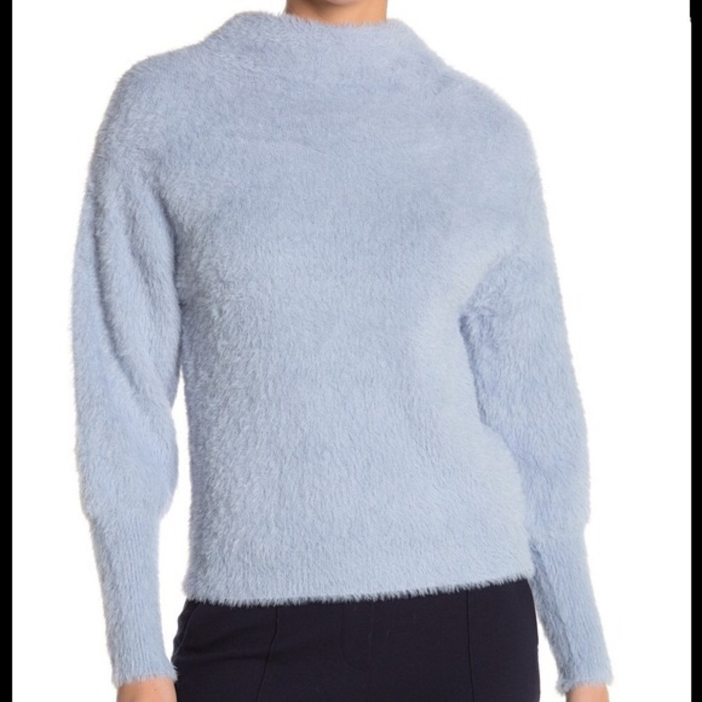 Catherine Malandrino Eyelash Knit Mock Neck Sweate